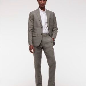 A&F Collins Slim Linen-Blend Suit Pant - Gray-Brown (34x34)